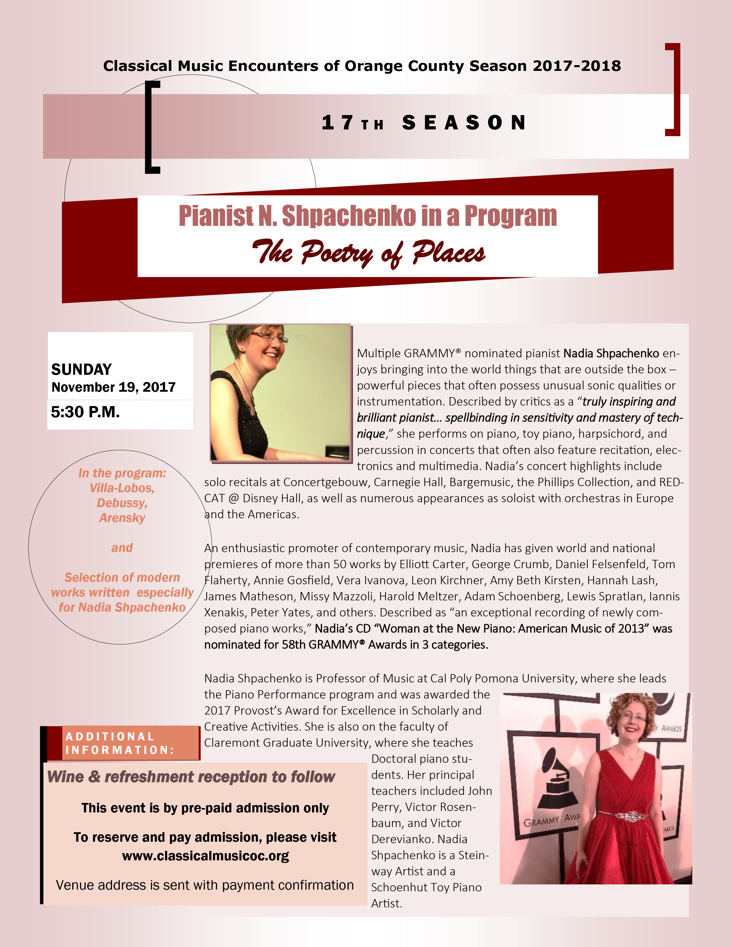 thumb - Solo Recital "The Poetry of Places" at CMEOC