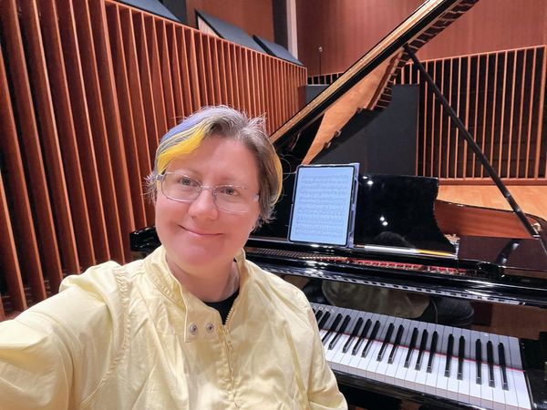 thumb - Practicing in the hall for my concert at Concordia University tomorrow.